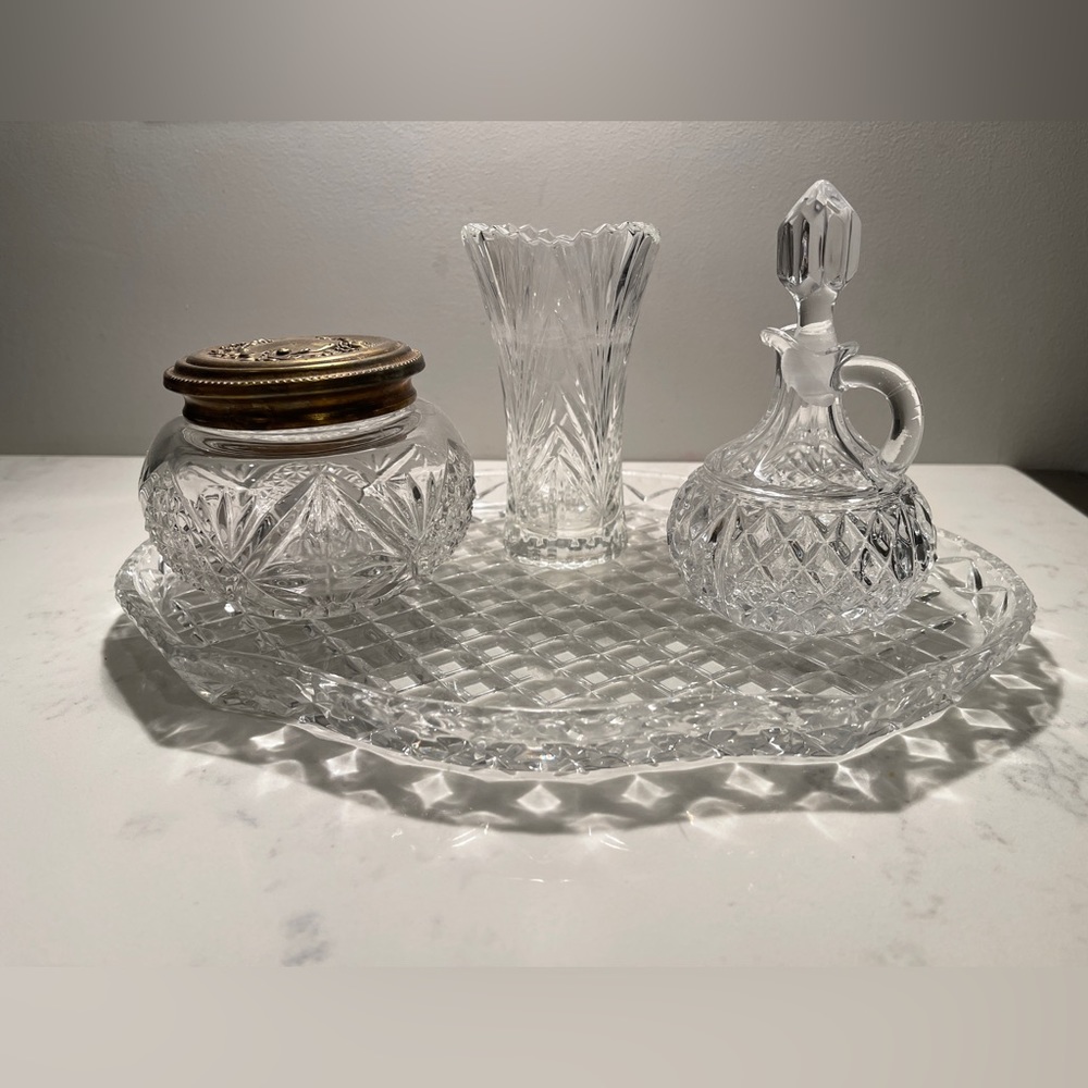 Vintage Crystal Cream/Sugar Set